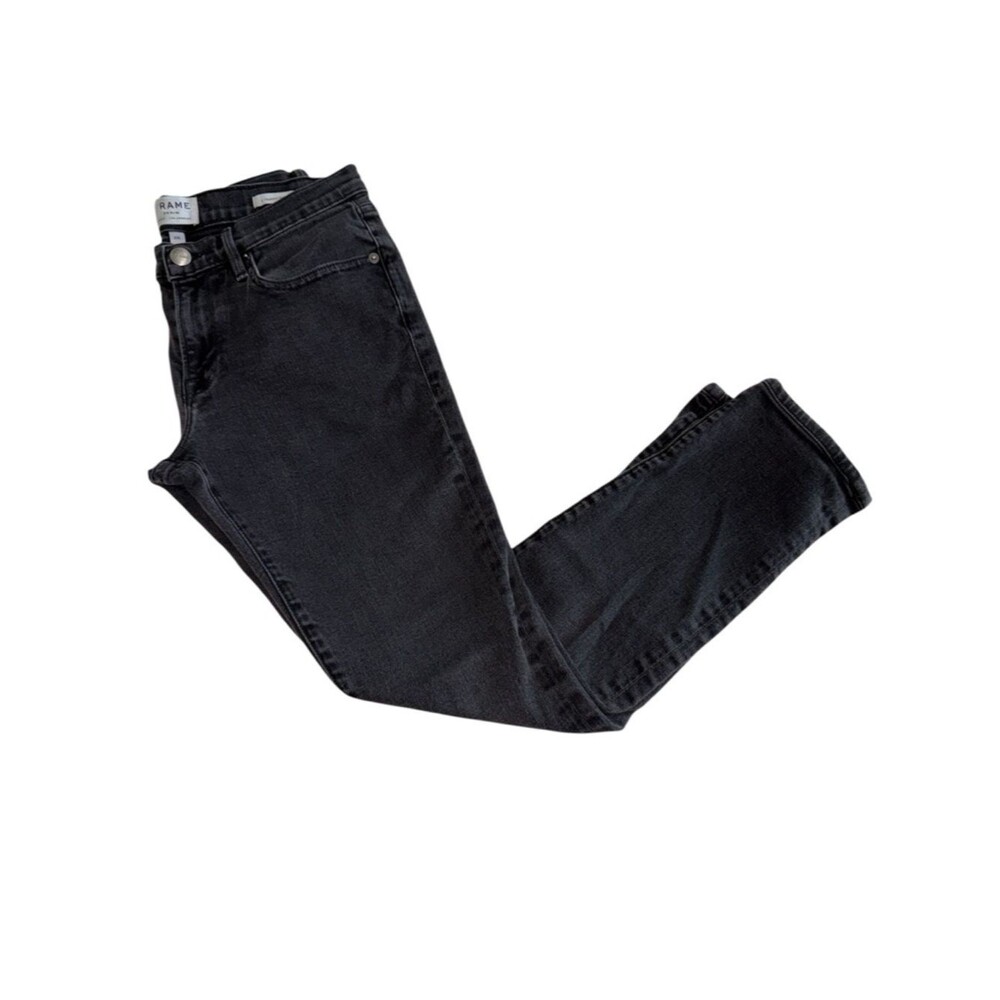 FRAME Denim L’homme Skinny Jeans Washed Black Women’s 28 High Rise Jean Minimal